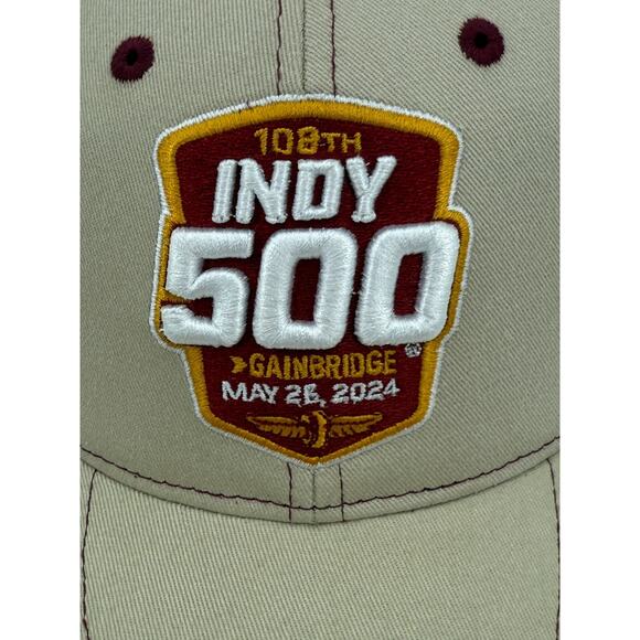 IndyCar 2024 Indianapolis 108th Indy 500 Gainbridge Hat Cap Tan Adjustable New - Picture 2 of 8